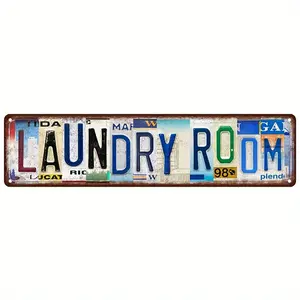 Vintage Laundry Room Metal Tin Signs Street Signs Home Wall Decor 4x16 Inch