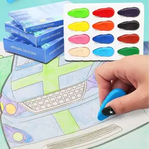 12/24/36 colors 3D three-dimensional water drop crayons not dirty hand washing plastic shape crayons student ainting supplies