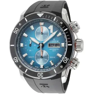 Edox Men's CO-1 45mm Automatic Stainless Steel Water Resistant Wristwatch 01128-3NOCA-BUIDN, Stainless Steel Wristwatch