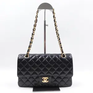 Pre-owned CHANEL Calfskin Shoulder Bags Classic Flap Medium Black Shoulder Bag T ZY0000355157