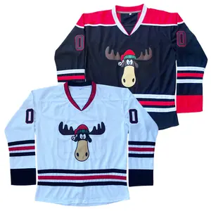 Men's Hockey Jersey #00 Christmas Vacation MartyFall SaleMoose Griswold Sewing embroidery large size V-neck Outdoor sportswear sweatshirt white black S-3XL 2025 winter sports top vintage style Movie jersey Halloween Christmas gift Fan Jersey