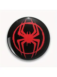 1Pc DIY Craft Buckle - 44mm (1.73 ") Spidey spray painted logo Pin for bags, jackets and gifts, holiday gifts, party gifts, Men Accessories