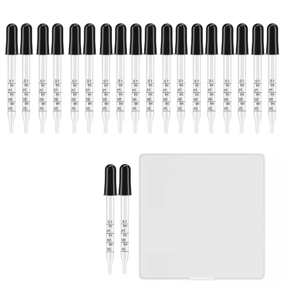 Pack Of 20 Eye Dropper Droppers for Oils Medicine Dropper Glass Dropper Straight-Tip Eye Dropper Pipette Dropper for Oils Ear Dropper Eye Droppers for Medicine Feeding Lab Plant