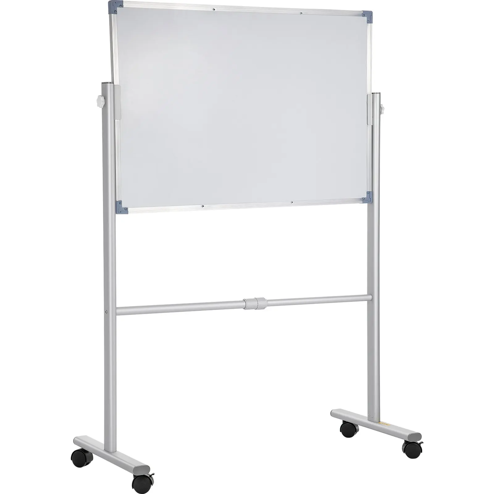 VEVOR Mobile Magnetic Rolling Whiteboard with Swivel Wheels, 36x24 in Aluminum Frame, 360-Degree Reversible, 9.9 lbs, Adjustable Horizontal Height (43.3"-59.1") for School, Office/Home, Compatible with Dry Erase Markers