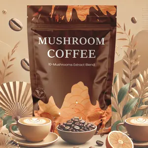 Mushroom Coffee With 10 Adaptogenic Mushrooms And MCT Oil, USA Grown Instant Coffee, With Turkey Tail, Shiitake, Lion'S Mane, 6.35 OZ