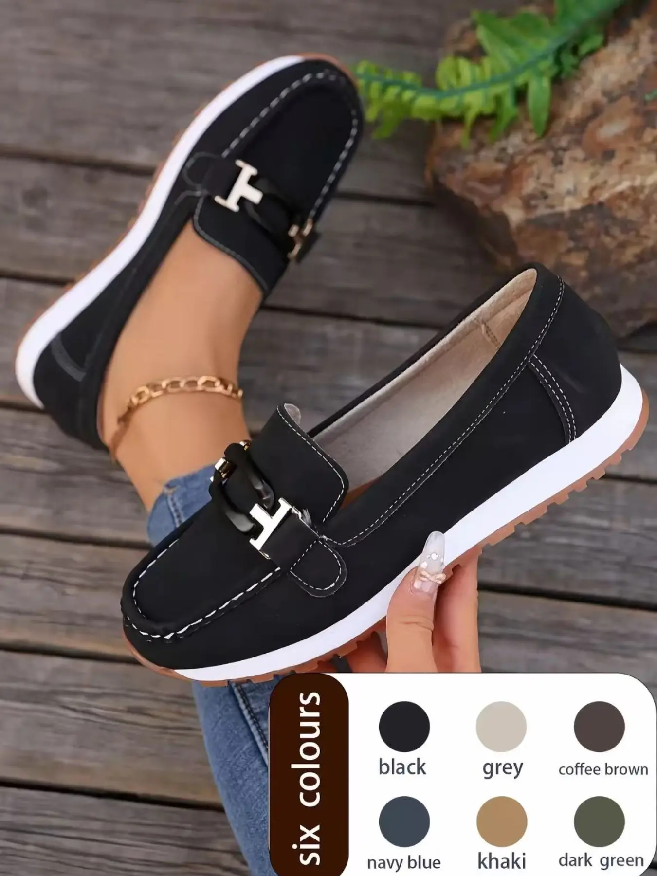 Women's Fashionable Solid Color Slip on Flats Puleather Loafers, Casual Comfortable Walking Shoes for Daily Wear, Lightweight Breathable All Season Footwear