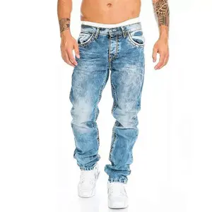 Specially designed for multi season wear, men's jeans straight leg elastic slim fit denim pants men's casual pants denim pants loose jeans black blue streetwear