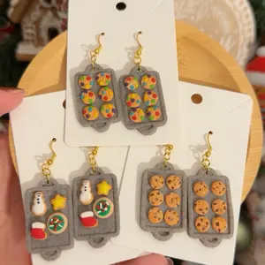 Cookie Tray Dangle Earrings, Polymer Clay Earrings.
