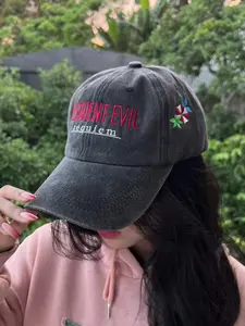 Resident Evil requiem RPD Embroidered Washed Hat - Vintage Residence Evil Zombie Video Game Hat Design Embroidered Cap Merch - Casual Wear Washable Material Versatile for Everyday Use -  Horror Game Gifts