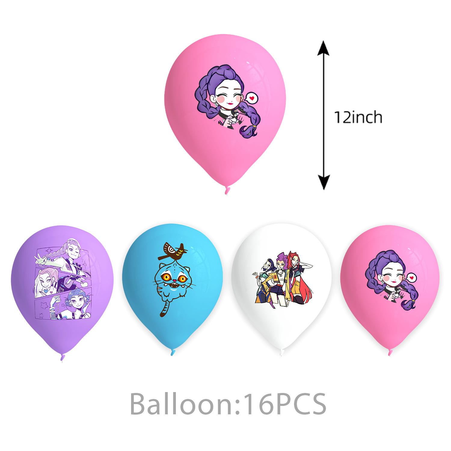 For K Pop Demon Hunters Party Supplies,62 PCS Birthday Decorations Set Include Banner,Balloons,Hanging Swirls,Cake Cupcake Toppers for Boys Girls Hunters Theme Party