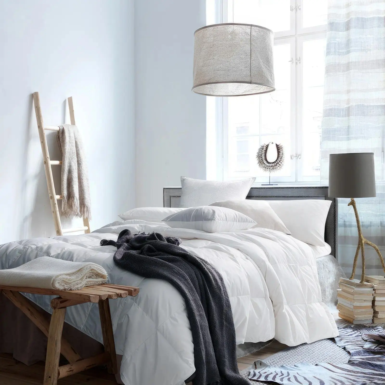 【Three Geese Responsibly Sourced summer blanket】 Goose Down duvet 100% Organic Cotton 25% Down King Size 106x90 Fluffy & Warm Original Cotton Cover,Machine Washable-#TikTokShopSpringGlowUp