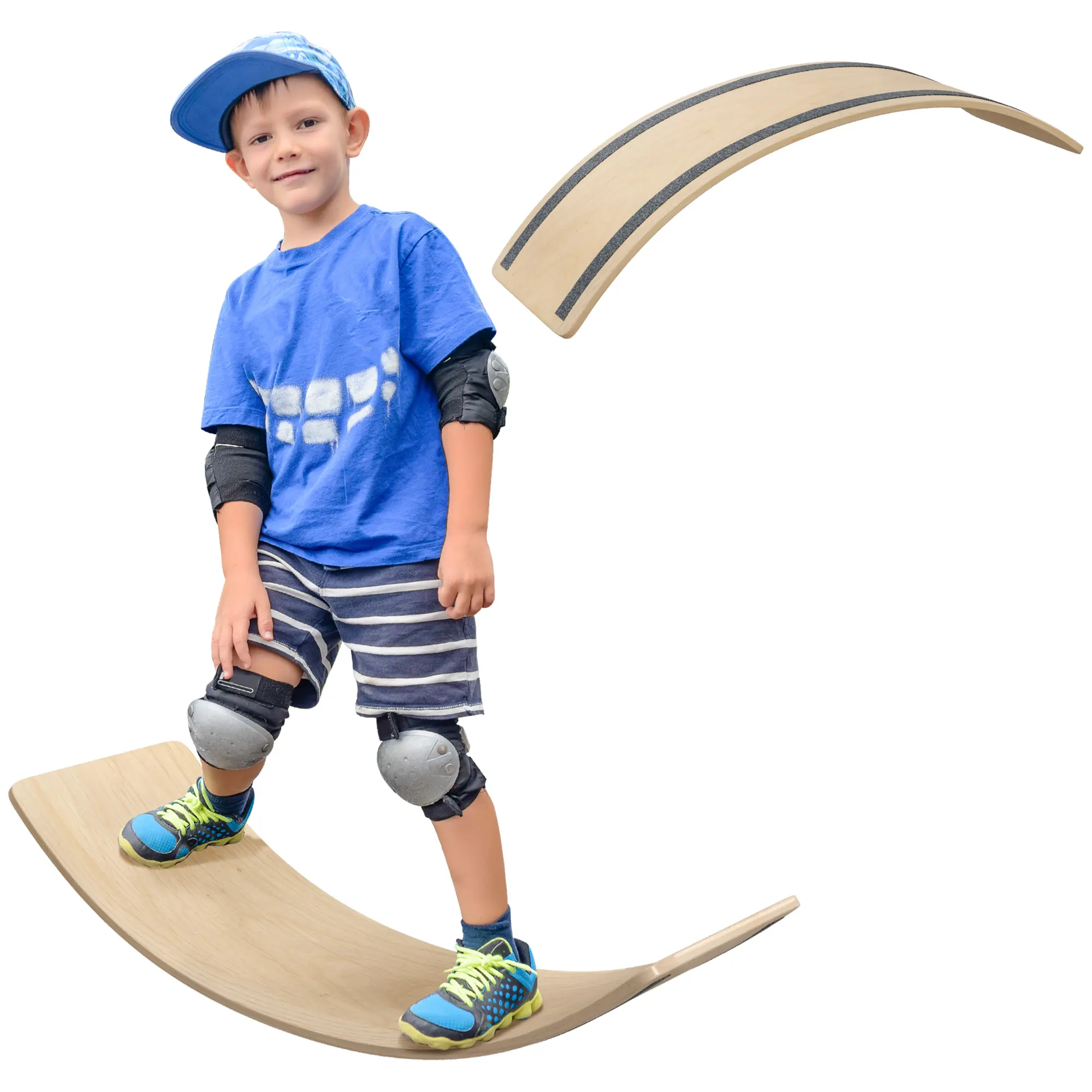 Qaba Balance Board Kids, Wooden Wobble Board for Children, 35 Inch Toddler Balance Board, Open Ended Learning Toy for Years 3-8
