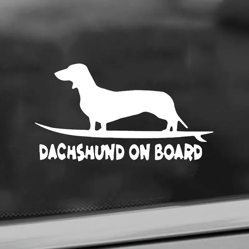 1PC  Personalized Cute Pup Car Decor StickerStick this on car windows/notebook shells—the dachshund silhouette + exclusive slogan makes an eye-catching pet decor for windows, bringing dachshund-love attitude to notebooks Car Decals