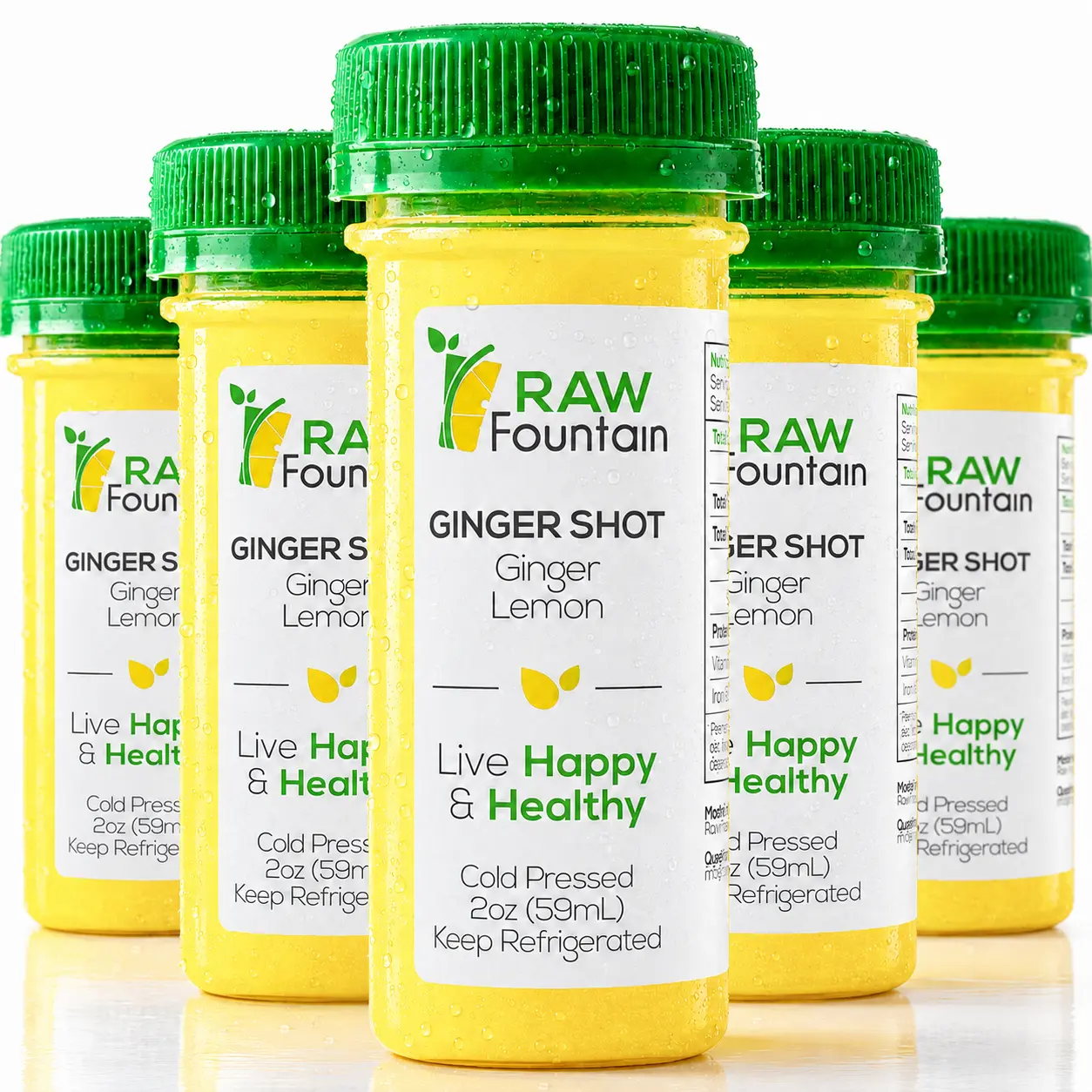 20 Ginger Shots, with Ginger & Lemon 2fl Oz, Vitamin C, Raw & Cold Pressed, Boosts Immunity, All Natural, No Artificial Flavors or Preservatives