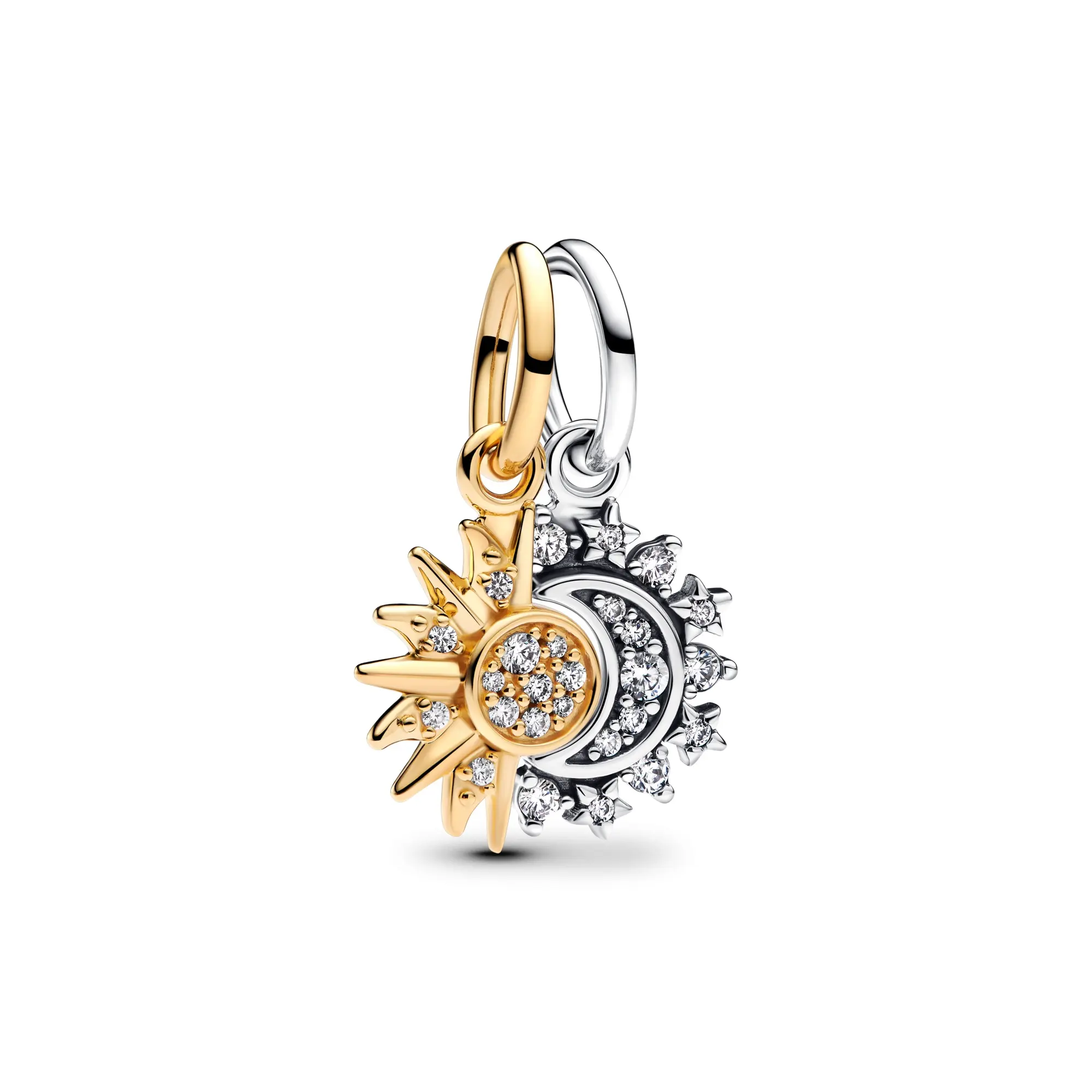 Pandora Moments Splittable Sun & Moon Dangle Charm 763585C01, Everyday Celestial Collectibles, Sun Moon Motif Charms & Pendants