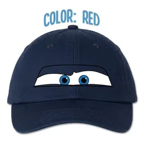 Lightning McQueen Hat | Cars McQueen Eyes Printed Hat | Cars Birthday Cap | Cars Bucket Hat | Ponytail Hat | Matching Hat