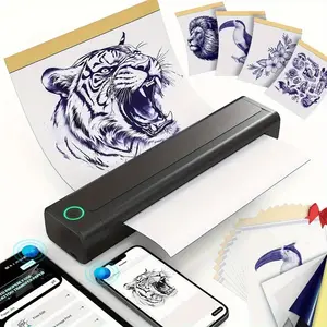 A4 Tattoo Transfer Paper High Definition Easy Transfer Template Paper Compatible with Mo8f Tp81 P90 Pino Printers Professional Personal Use Durable