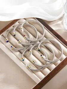 Adjustable Diamond-encrusted Wire Rope Bracelet, a Versatile Punk, Fashionable, Simple, and Luxury Jewelry #Jewelry/Stainless Steel/Fade-resistant/Hypoallergenic/Couples/Holidays/Parties/Ideal Gift