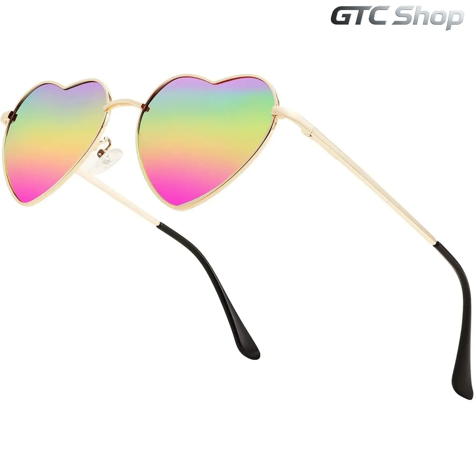 Polarized Heart Sunglasses for Men & Women, Trendy Cute Metal Frame Eyewear, Sweet Aesthetic Styling, UV400 Polarized Lens, Lightweight Durable Construction, Lovely Fashion Shades for Party, Street, Daily & Summer Casual Wear