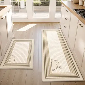 1PC Nordic Minimalist Style Runner Rug Kitchen Rug Door Mat Area Rug，Cozy Cat Line Art Long Kitchen Floor Mat Runner Rug Suitable Bathroom, Kitchen,Outdoor, Indoor, Runner Corridor, Bedroom, Living Room, Beside  Machine Washable Kitchen Rug