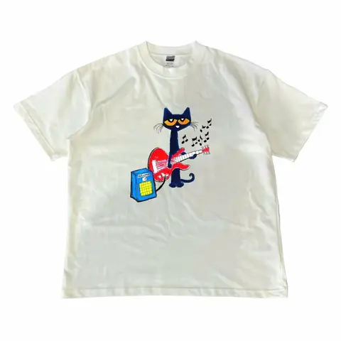 Pete the Cat Playing Guitar Shirt, Baby Tee Graphic Shirt - Menswear Top Tshirt Streetwear party's shirt