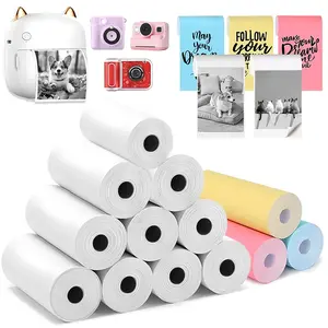 13 Roll Thermal Paper Set, Self-Adhesive Mini Printer Paper, Fits Most Portable Thermal Printers, Cute Face Design, 57x25mm, Perfect for Photos and Stickers