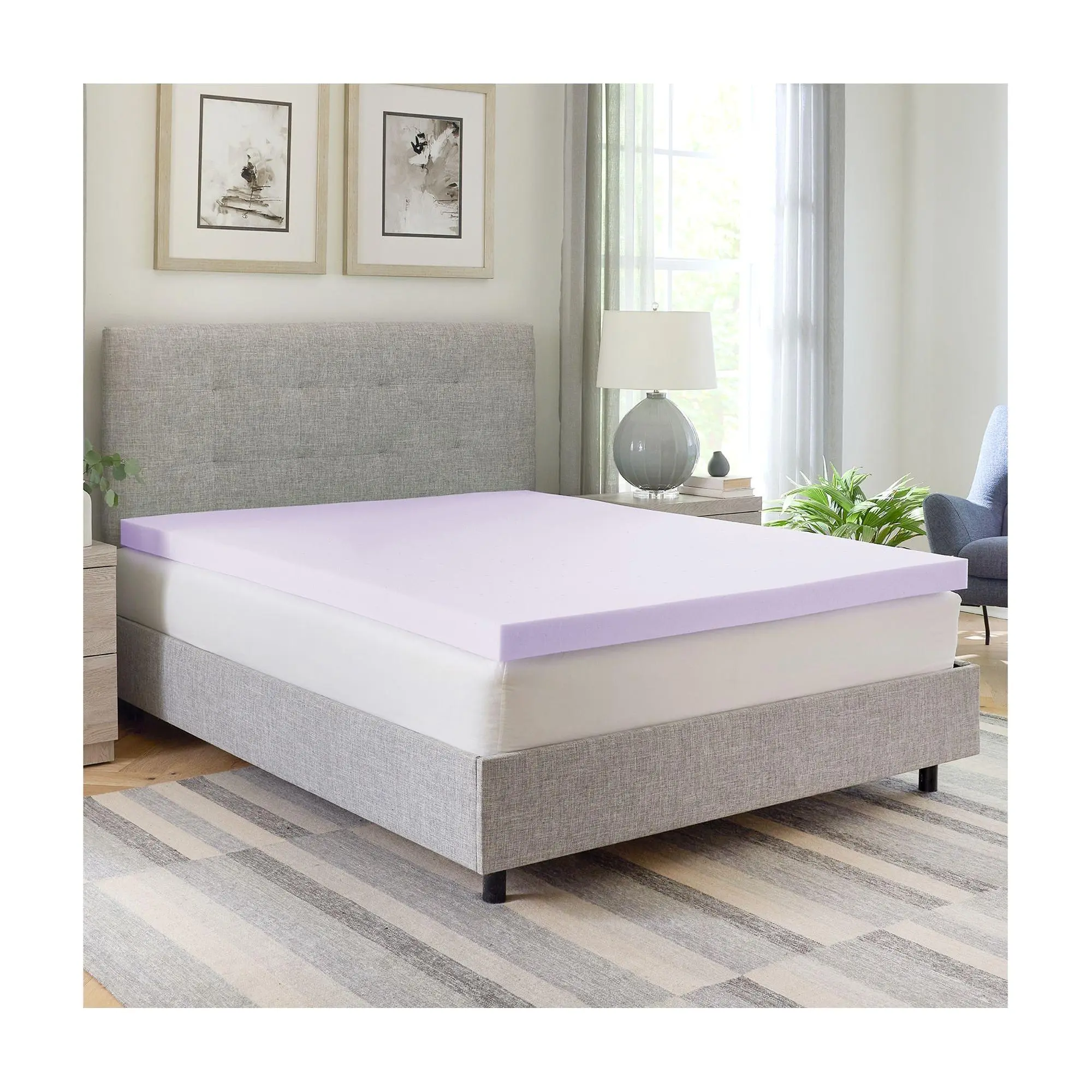 Bodipedic 3" Lavender Memory Foam Mattress Topper, Cal King