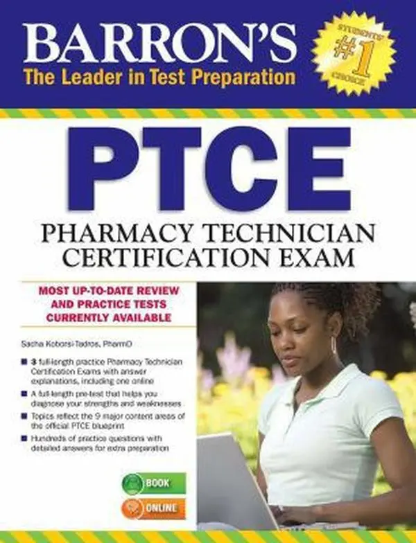 USED-Barron's Ptce/Pharmacy Technician Certification Exam with Online Test by Koborsi-Tadros, Sacha (Paperback)