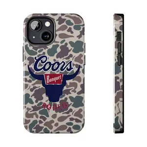 Vintage Coors Banquet Cowboy Rodeo Camo Tough Phone Case, Real Hunting Aesthetic For Iphone 16 15 14 13 12 11 X 8 Plus Promax Mini, Unique Accessories, Protection Cover, iphone 16 pro max case Screen Protector