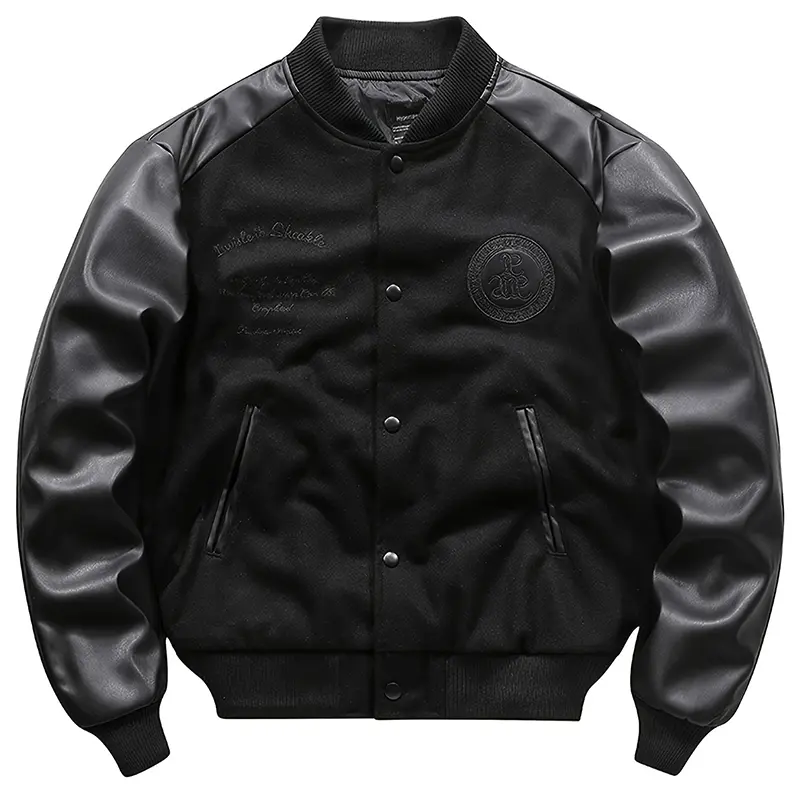 Mens Varsity College Jacket Baseball Bomber Jacket Vintage Sweatshirt Casual Unisex Streetwear Coats
