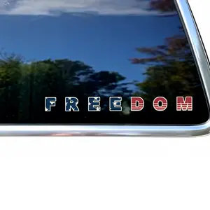 Patriotic Funny Freedom Text Multipurpose Car Decal - Universal Automotive Exterior Accessory, American Flag-Themed Outdoor Vinyl Decal Car Stickers for Water Bottles, Vehicle Exterior Decoration