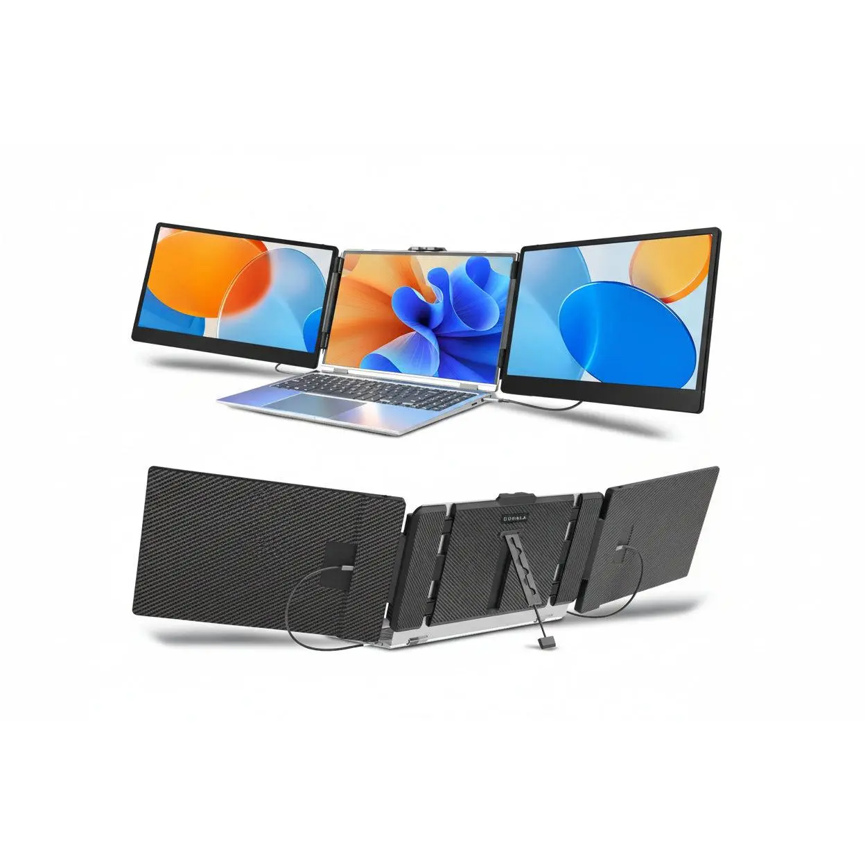 OEM Laptop Screen Extender S2 – 1080P FHD Portable Monitor for Triple Display, USB-C Plug‑Play