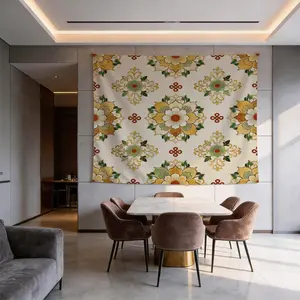 1 Piece Vintage Floral Mandala Tapestry, HD Digital Printed Wall Hanging Tapestries, Aesthetic Boho Tapestry, Easy to Hang for Living Room Bedroom Dorm Home Decor