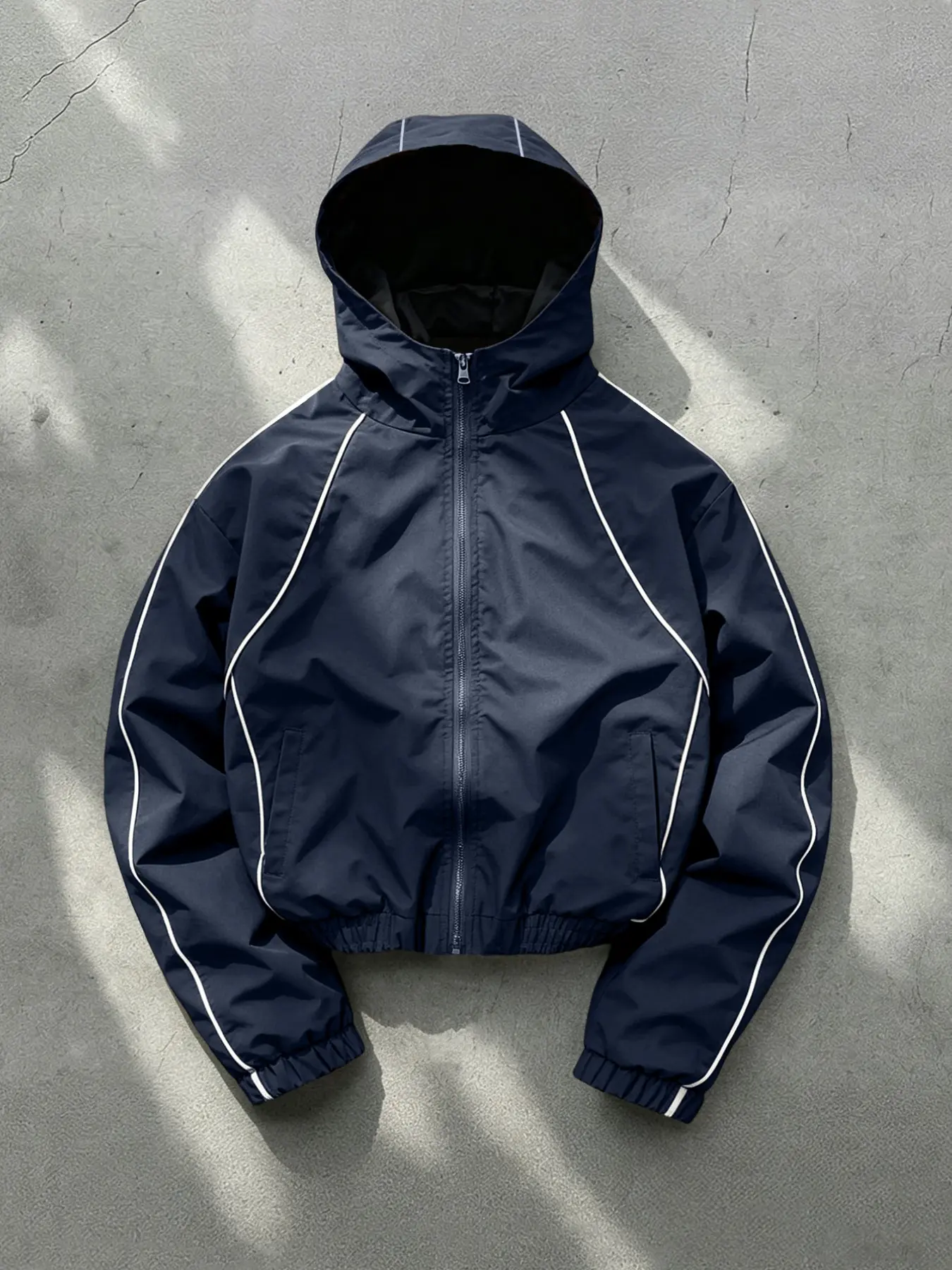 Men's Hooded Jacket, Long Sleeve Casual Style, Wind-Resistant Wrinkle-Free Fabric, Bright Color, All Seasons, Daily Wear, Night Run, Shopping