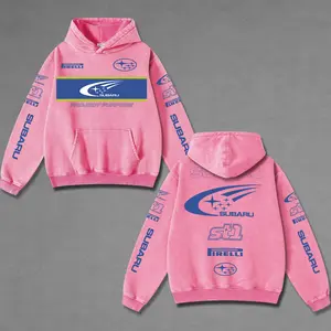 Subaru ST1 Motorsports USA Racing Pink Washed Hoodie Vintage Motorcycle, Motor Speed Racing Sportbike Graphic Merch, Acid Washed Streetwear Clothing, Unisex Dirt Bike Racing Hoodie, Vintage Motorsport Hoodie, Speed Culture Men's Wear, Designed for Biker
