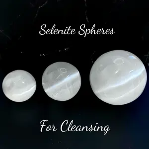 [POLAINCO] Selenite Crystal Spheres- Healing Crystal Energy Home decor Art Decoration and Metaphysical Healing Mineral