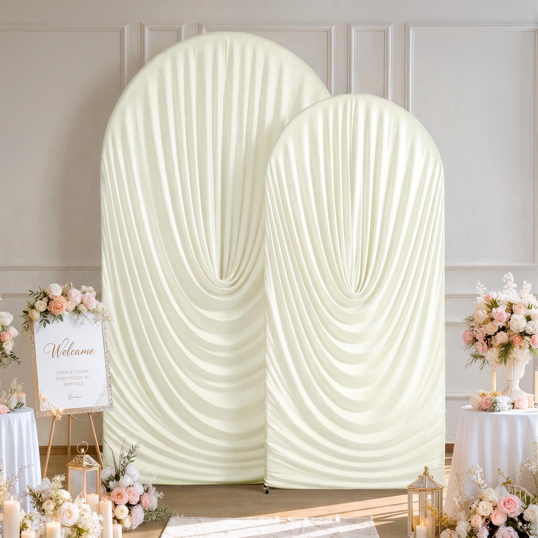 Draped Arch Backdrop Cover, Stretchy Fabric Cover for Wedding Arch, Balloon Arch & Photo Backdrop Decoration, Elegant Draping Curtain for Birthday, Graduation, Baby Shower & Party Decor (Arch Stand Not Included)