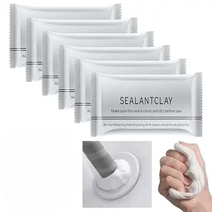 New Type White Waterproof Sealant Mastic,6 Pcs Repair Sealing Clay, Quick Mending Mud for Drain Connection, Wall Hole, Air Conditioning Hole Waterproof Seal Putty