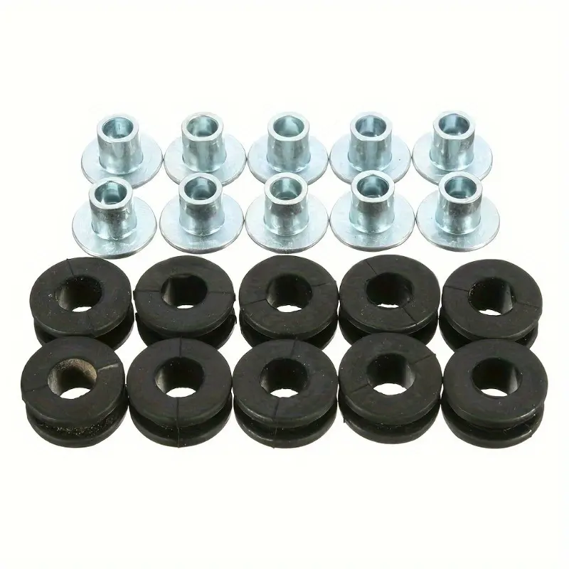 20pcs Motorcycle Frame and Accessories: Rubber Bushings and Metal Spacers for Shock Absorption and Mounting