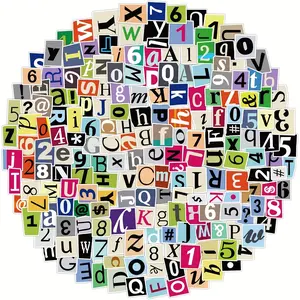 200Pcs Waterproof A-Z Alphabet & 0-9 Number Decorative Sticker Packs, Durable Scratch-Resistant PP Material, Strong Adhesive, for Scrapbooking, DIY Craft Projects (Office Stationery Labels)