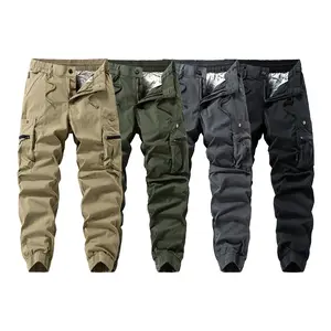 Men's Loose Baggy Soft Hard Cuffed Cargo Jogger Pants, Button Fly Ankle Length Work Trousers Cotton Spring Pants for Streetwear Casual Back to School Outfits