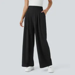 Halara Flex High Waisted Pocket Wide Leg Waffle Work Pants #SwimWeek