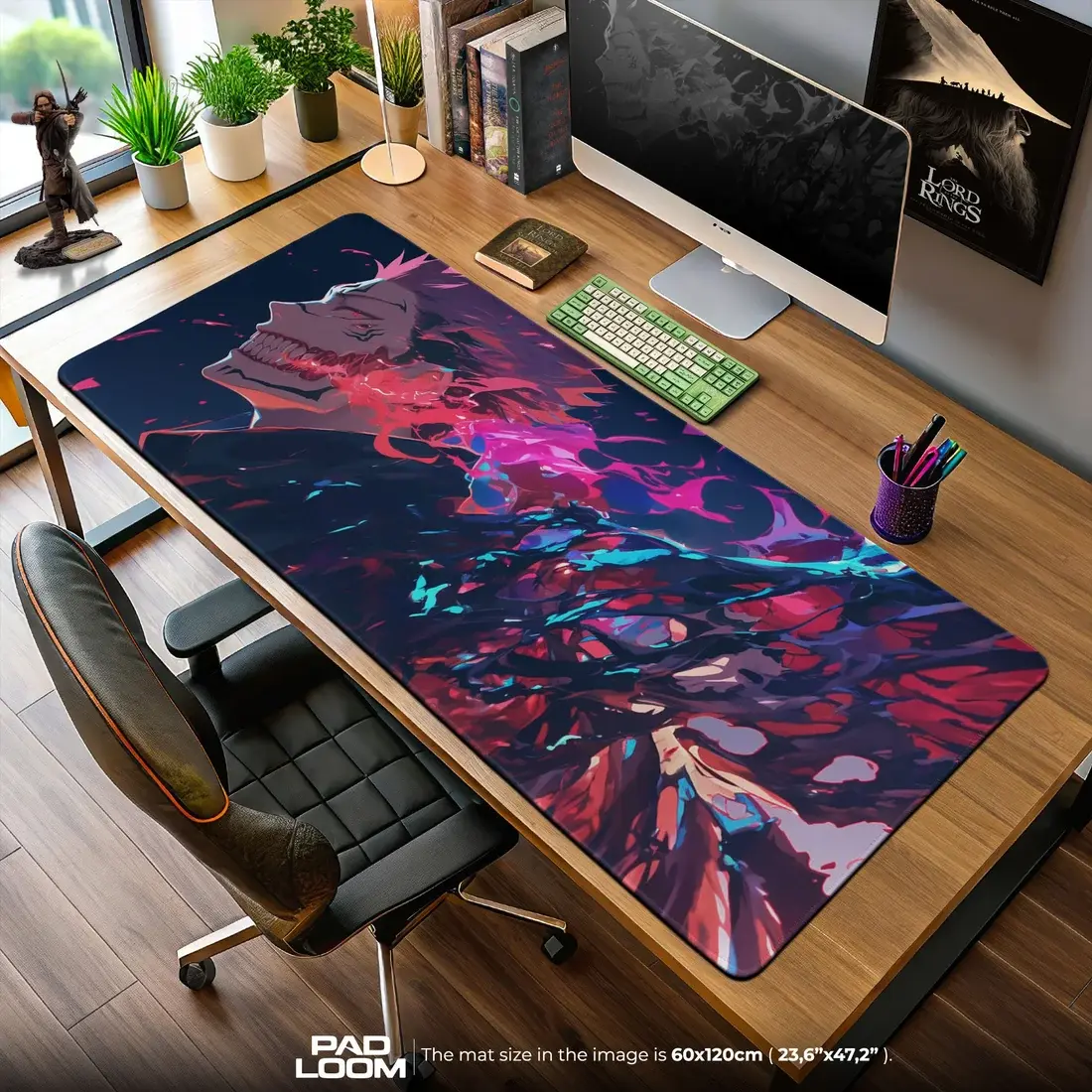 Sukuna Cursed Flames Mouse Pad, Jujutsu Kaisen Gaming Desk Mat Accessories