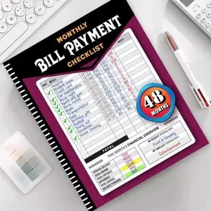 Efficient Finance Organizer Notebook Monthly Bill Payment Tracker Paperback 960 Records for 4Years,Bank Account Tracking,Premium Paper Money Management Checklist for Personal& Professional Use,Perfect for Holiday Year-Round Financial Goals