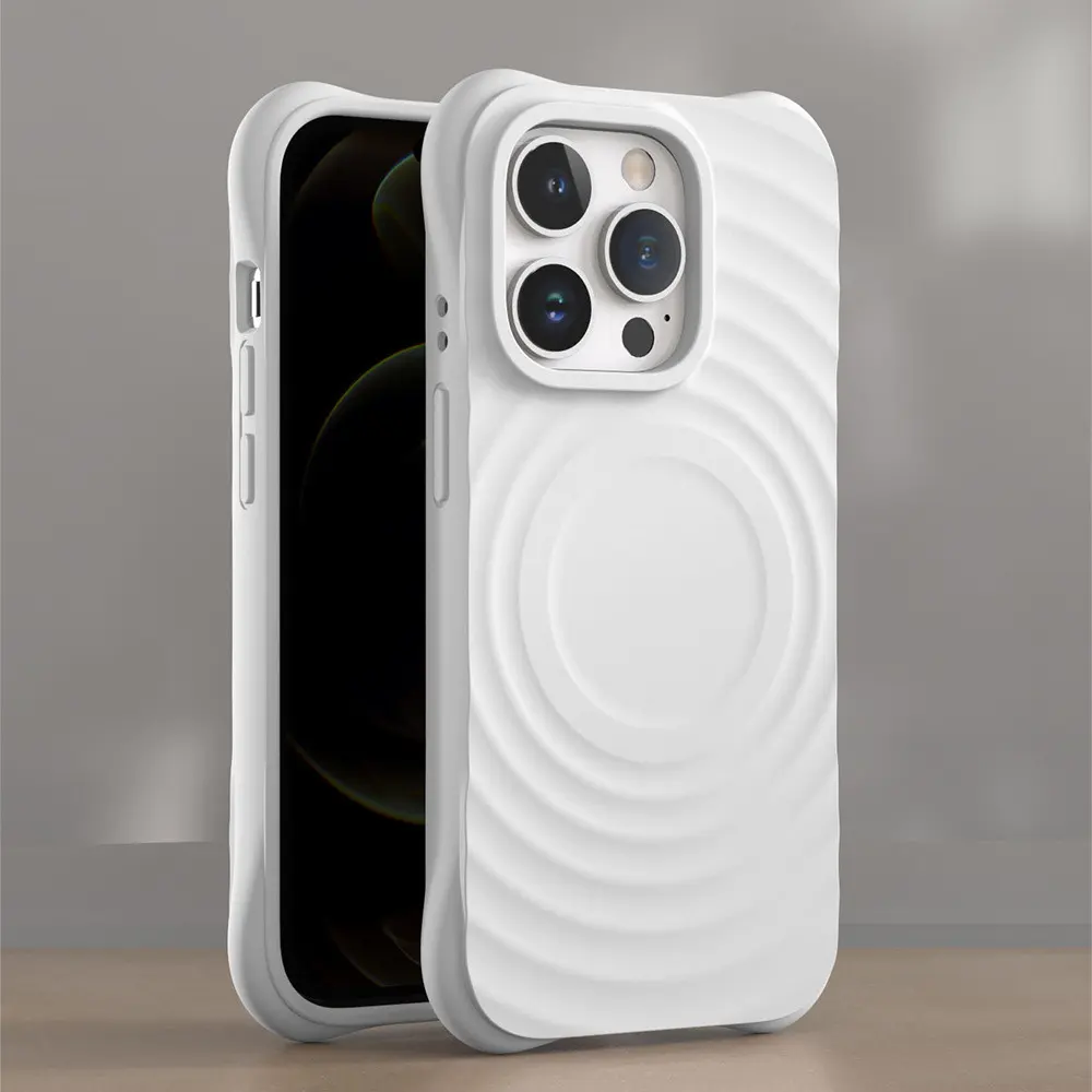 Shockproof Wave-Ripple Magnetic TPU Phone Case for Active Lifestyles & Daily Commuters – Premium Protective TPU – Phone Case for iPhone 17 Pro Max 16 15 14 Plus 13 durable shockproof protective cover red wine phone case umbi phonecase camera cover se mini