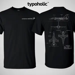 F-16 Falcon Blueprint T-Shirt/Hoodie Vintage Lockheed Martin Graphic Tee Military Enthusiast Streetwear Clothing Gift for Men Breathable Printing