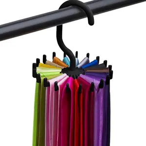 Rotatable 20-claw Tie Hanger, 1 Count Multifunctional Scarf Storage Rack, Home Organizer for Wardrobe Cloakroom, Hanging Clothes Storage