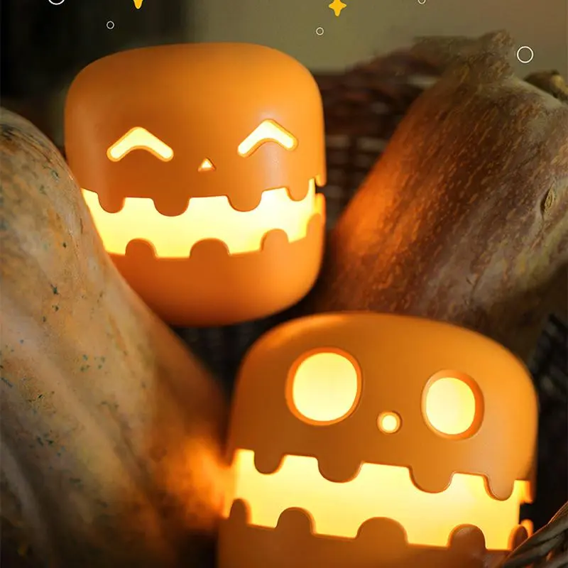 Pumpkin Design Night Light, USB Rechargeable Lantern, Creative Pumpkin Dimming Timer Night Light for Bedroom, Halloween, Decorative Gentle Lamp, Decorative Ambiance Lighting, Illuminated Night Light, Decorative Lights