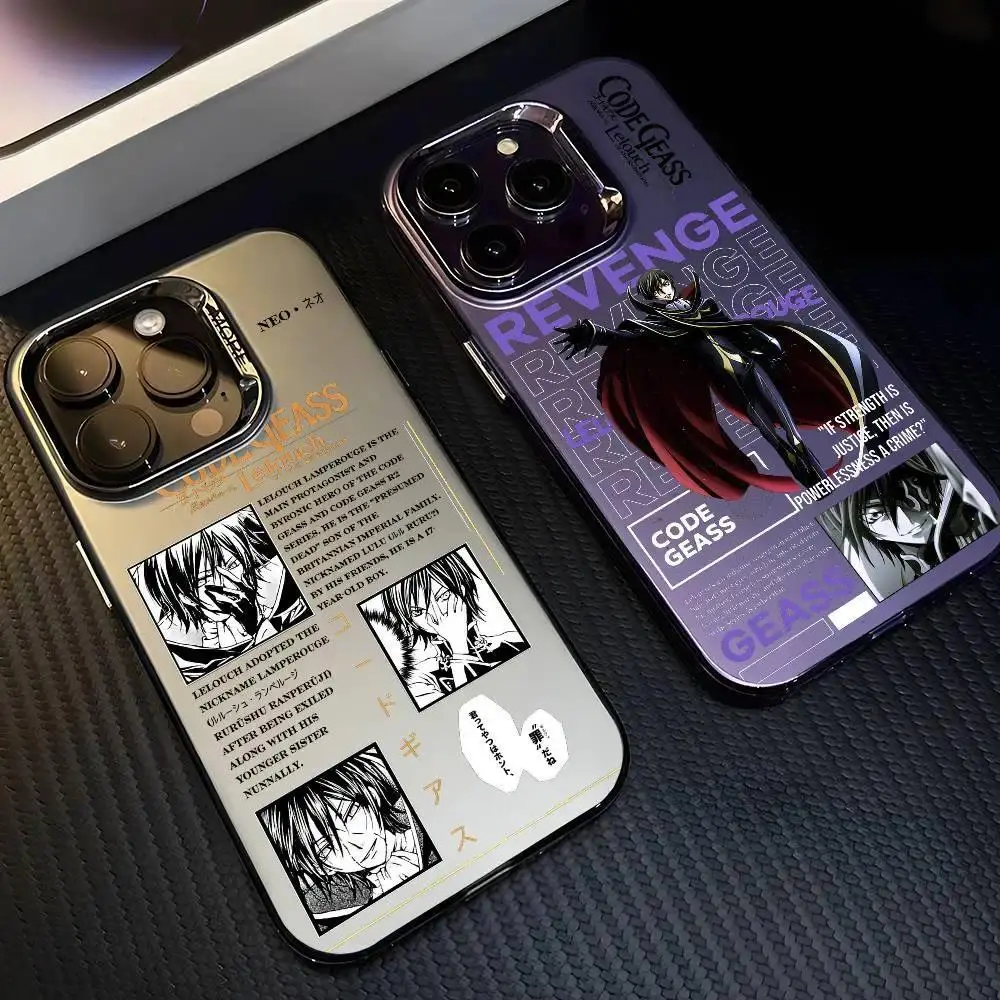 C-Code Geass Lelouch Rebellion Phone Cases For iPhone 17 16 15 14 13 12 11 Promax Pro Air Plus Multicolor Matte Metallic Aurora Funda Cover
