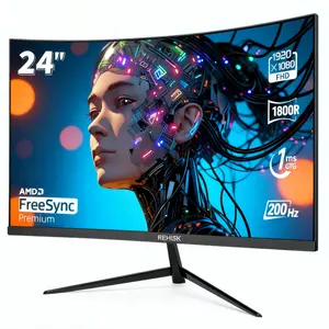 New 24" Curved 200Hz IPS Gaming Monitor 1ms, FreeSync, Smooth FPS, PC & Console Ready, High Performance Gaming Display